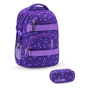 Rucksack Infinity Schulrucksack Set 2 tlg. "Purple Dots"