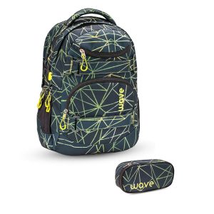 Rucksack Infinity Schulrucksack Set 2 tlg. "Stripes Green"