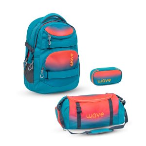 Rucksack Infinity Schulrucksack 3 tlg "Ombre Neon Orange and Bluebird"