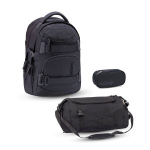 Rucksack Infinity Schulrucksack Set 3 tlg. "Posh Black"