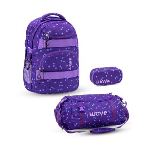 Rucksack Infinity Schulrucksack Set 3 tlg. "Purple Dots"