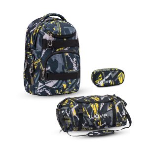 Rucksack Infinity Schulrucksack Set 3 tlg. "Yellow Graffiti"