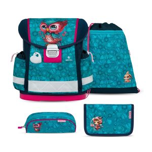 Rucksack Classy ergonomisches Schulranzen-Set 4-teilig "Cute Owl"