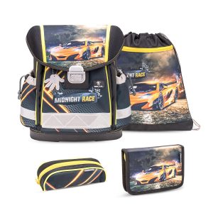 Rucksack ergonomisches Schulranzen-Set 4-teilig "Midnight Race "