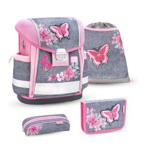 Rucksack ergonomisches Schulranzen-Set 4-Teile "Elegant" mit Brustgurt