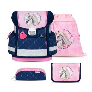 Rucksack Classy ergonomisches Schulranzen-Set 4-Teile "Amazing Horses"