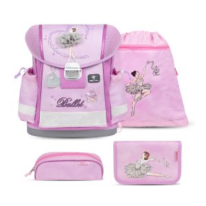 Rucksack ergonomisches Schulranzen-Set 4-teilig "Ballerina Purple"
