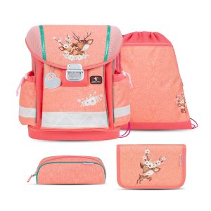 Rucksack Classy ergonomisches Schulranzen-Set 4-teilig "Cute Doe"