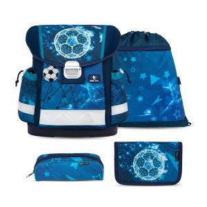 Rucksack ergonomisches Schulranzen-Set 4-teilig Footballers Brustgurt