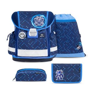 Rucksack Classy ergonomisches Schulranzen-Set 4-Teile "Navy Blue Tech"