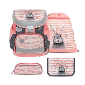 Rucksack ergonomisches Schulranzen-Set 4-teilig  "Little Bunnies"
