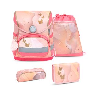 Rucksack Compact ergonomisches Schulranzen-Set 4-teilig Marble Tasche