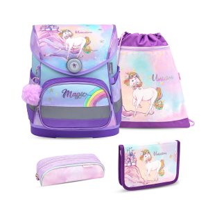 Rucksack Compact Ergonomisch SchulranzenSet 4-t. Rainbow Unicorn Magic