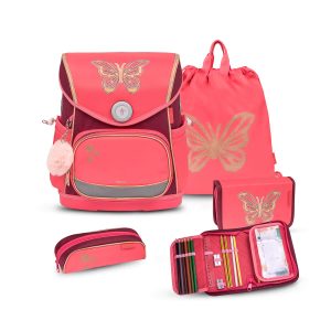 Rucksack Compact Plus Premium Schulranzen Set 4-t. Coral Federtasche