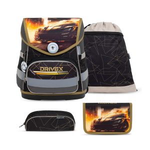 Rucksack Compact ergonomisches Schulranzen-Set 4-teilig "Drivex"