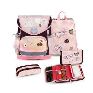 Rucksack Compact Plus Premium Schulranzen Set 4-teile Glam Federtasche
