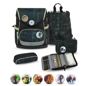 Rucksack Compact Plus Premium Schulranzen Set 5-t. Grey Stone Tasche