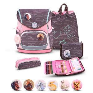 Rucksack Compact Plus Premium Schulranzen Set 5-teile Mint Federtasche