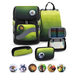Rucksack Smarty Plus Premium Schulranzen Set 5-t. Black Green Tasche