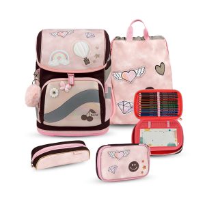 Rucksack Smarty Plus Premium Schulranzen Set 4-teilig Glam Federtasche