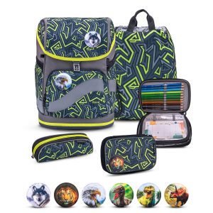 Rucksack Smarty Plus Premium Schulranzen Set 5-t. Iguana Federtasche