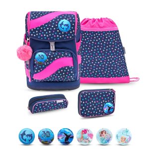 Rucksack Smarty ergonomisches Schulranzen Set 5-t. Stars Federtasche