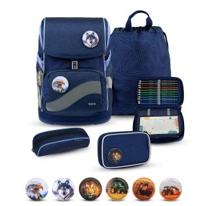 Rucksack Smarty Plus Premium Schulranzen Set 5-t. Topographic Tasche