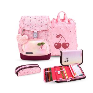 Rucksack Comfy Plus Premium Schulranzen Set 4-teilig Cherry Blossom