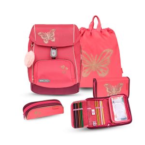 Rucksack Comfy Plus Premium Schulranzen Set 4-teilig Coral