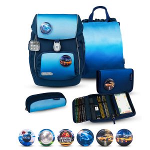 Rucksack Comfy Plus Premium Schulranzen Set 5-teilig Blue Navy Tasche