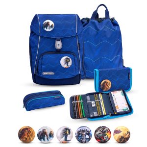 Rucksack Comfy Plus Premium Schulranzen Set 5-teil. Estate Blue Tasche