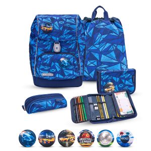 Rucksack Comfy Plus Premium Schulranzen Set 5-t. Glacier Blue Tasche