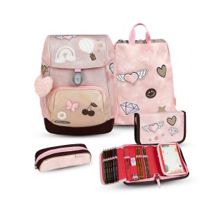 Rucksack Comfy Plus Premium Schulranzen Set 4-teilig Glam Federtasche