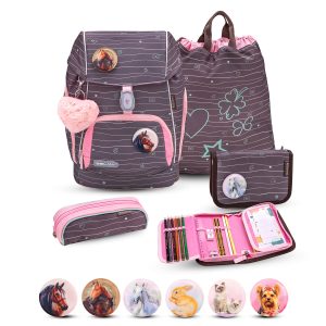 Rucksack Comfy Plus Premium Schulranzen Set 5-teilig Mint Federtasche