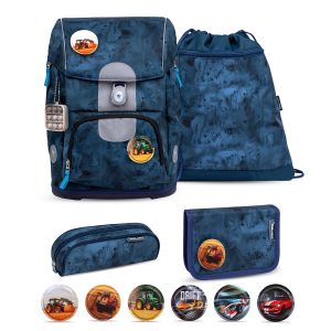 Rucksack Motion ergonomisches Schulranzen Set 5-teilig Blue Splash