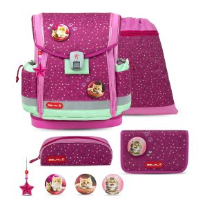 Rucksack Classy Plus ergonomisches SchulranzenSet 5-teil Mint Burgundy