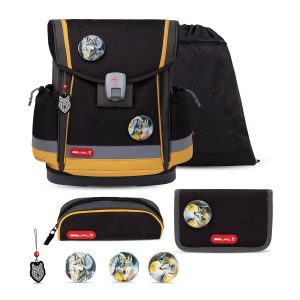 Rucksack Classy Plus ergonomisches Schulranzen-Set 5-tei. Wolves Sand