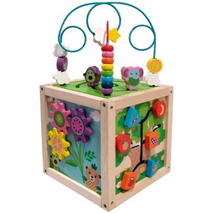 Aktivitätswürfel aus Holz mit 5 verschiedenen Aktivitäten