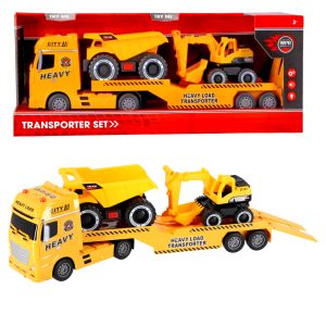 Autotransporter 54 cm Bagger Kipper licht und Sound Auto Abschlepper