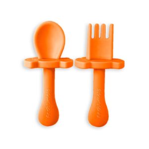 Baby Besteck Set Löffel und Gabel Farbe Orange