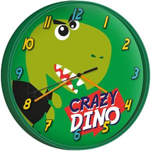 Dino Wanduhr mit einem lustigen T-Rex