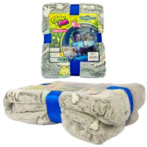 Leuchtende Dino-Decke für Kinder 130 cm x 150 cm leuchtet im Dunklen