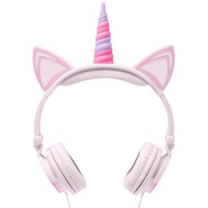 Einhorn Kopfhörer mit Ohren und Horn des Einhorns