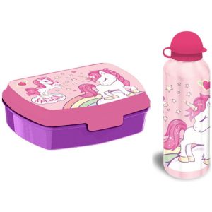 Einhorn Lunchset Brotdose mit Aluminium Flasche