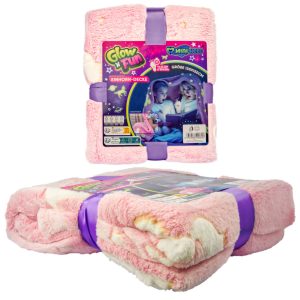 Leuchtende Einhorn-Decke für Kinder 130 x 150 cm leuchtet im Dunklen