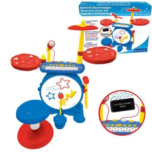 Elektronisches Schlagzeug mit Keyboard und Sitz