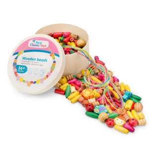 Holzperlen klein 230 Perlen aus Holz Bastelspielzeug Holzspielzeug