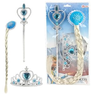 Kinderkostüm die Eiskönigin Krone Zauberstab Haarschmuck