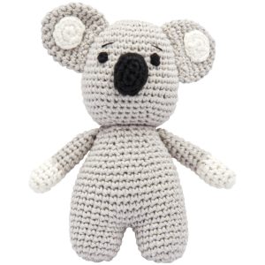 Handgestrickter Koala zur Geburt oder Babyparty aus Baumwolle