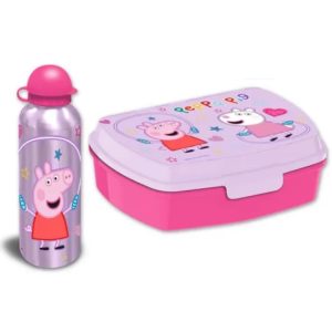 Peppa Wutz Lunchset Brotdose mit Aluminium Trinkflasche
